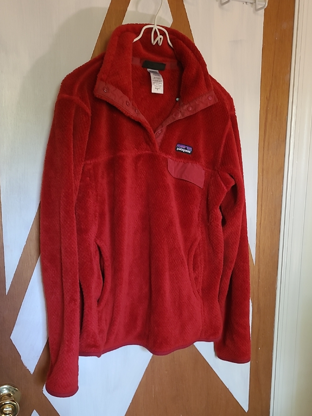 Patagonia Red Plush Quarter-Snap Fleece Pullover